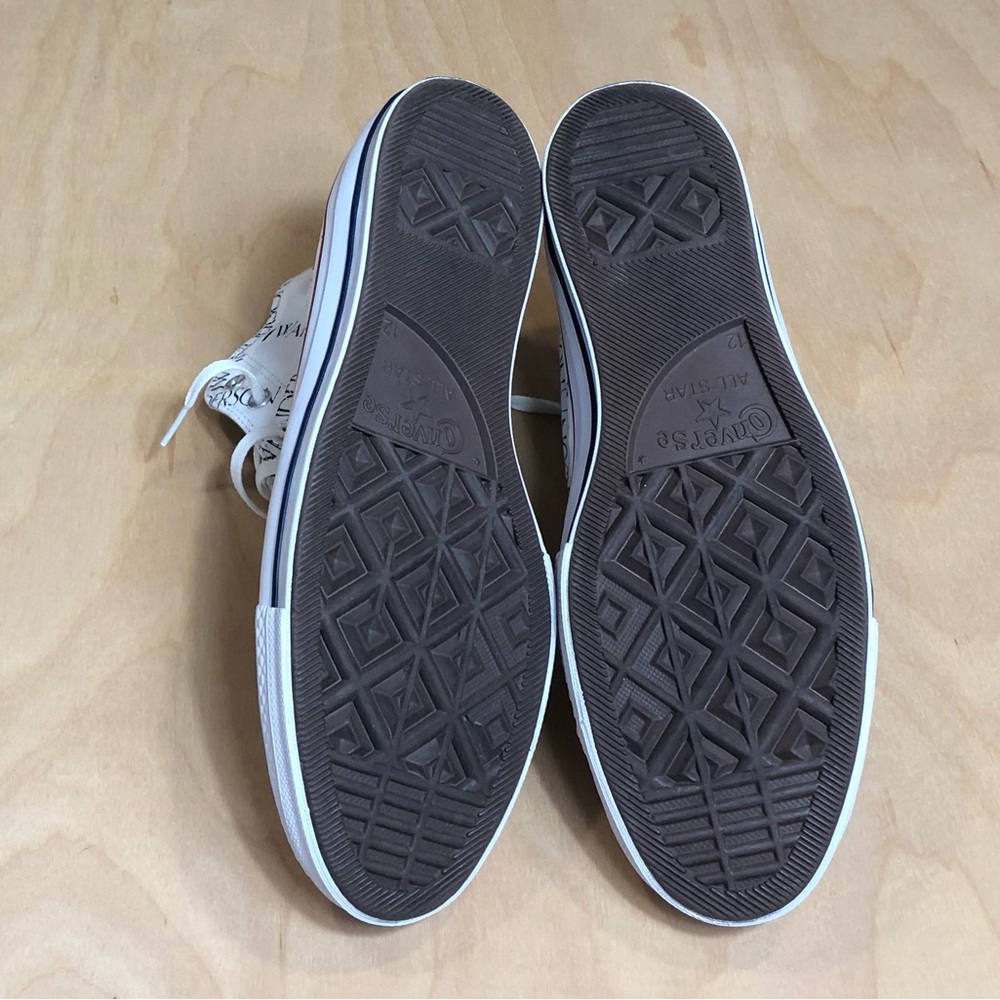JW Anderson White Converse Edition Grid Logo Sneakers Unisex Size 12. - Picture 10 of 13